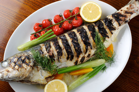 How to barbecue whole sea bass