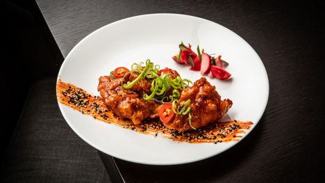 Korean fried chicken with gochujang glaze