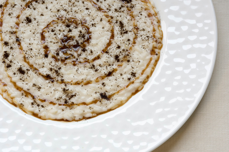 Coffee and Parmesan cream risotto