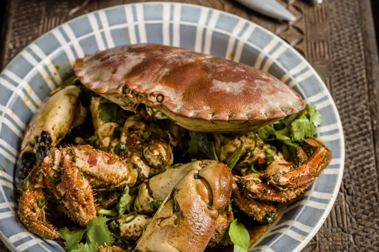 Singapore-style wokked crab