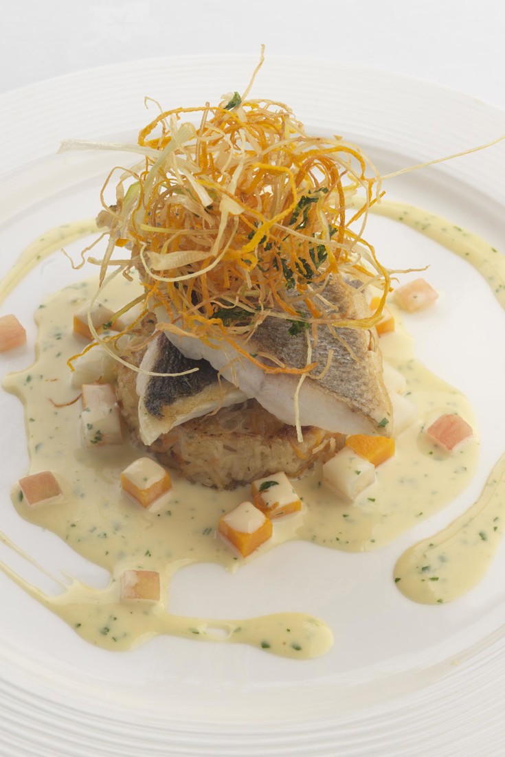 Sea Bass Fillet With Coriander And Vanilla Sauce Great British Chefs