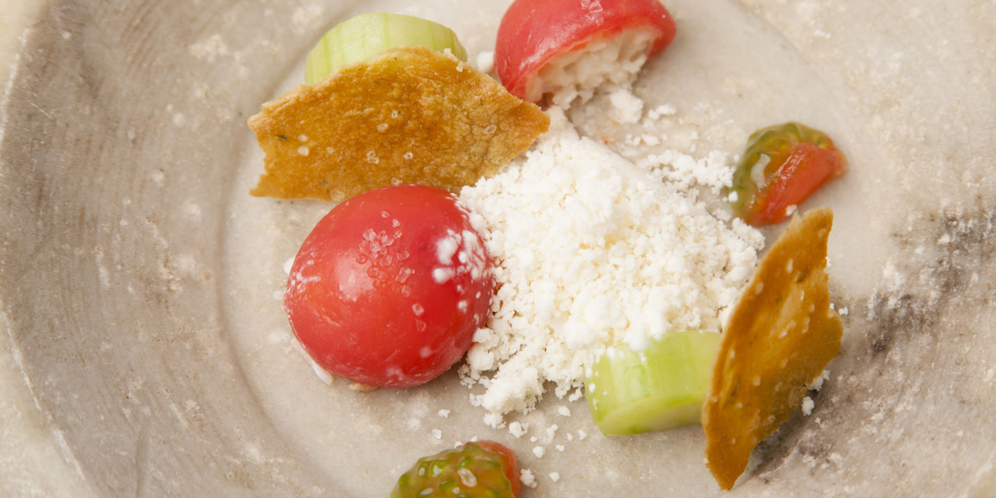 Compressed Tomato with Crab and Horseradish Recipe - Great British Chefs