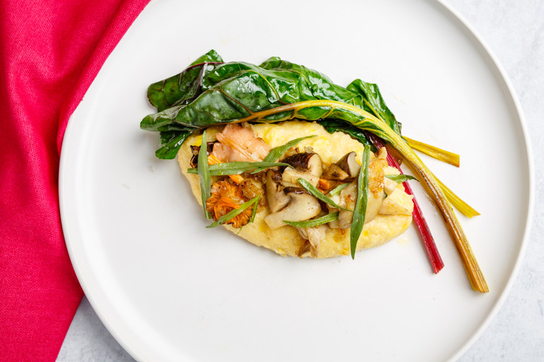 Wild Mushrooms, Chard and Wet Polenta Recipe Great British Chefs