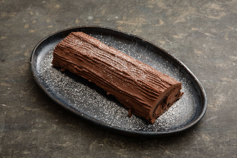 Vegan chocolate Yule log