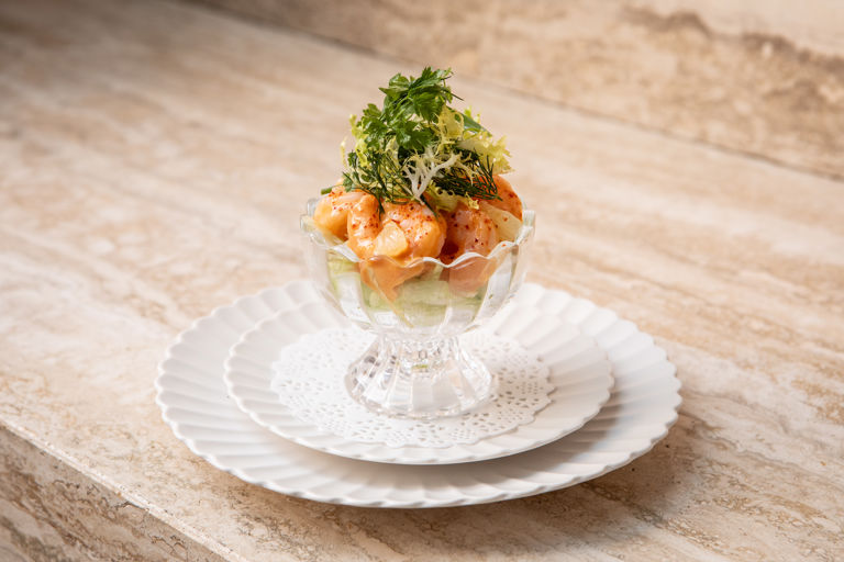 Prawn cocktail with lemon dressing