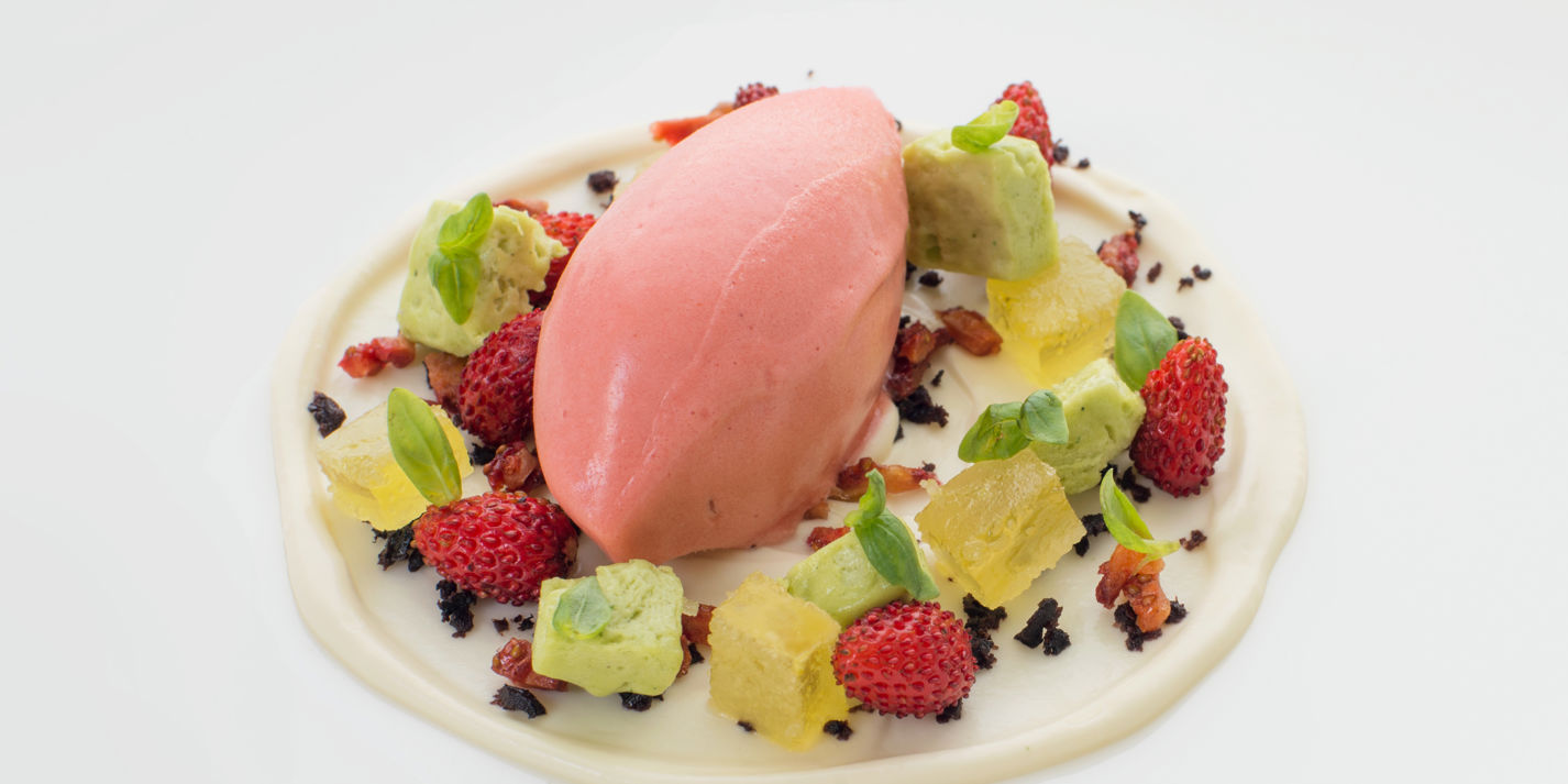 Strawberry and Olive Dessert Recipe - Great British Chefs