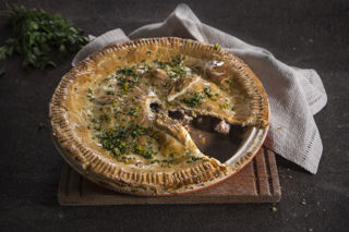 British game pie with orange and parsley gremolata