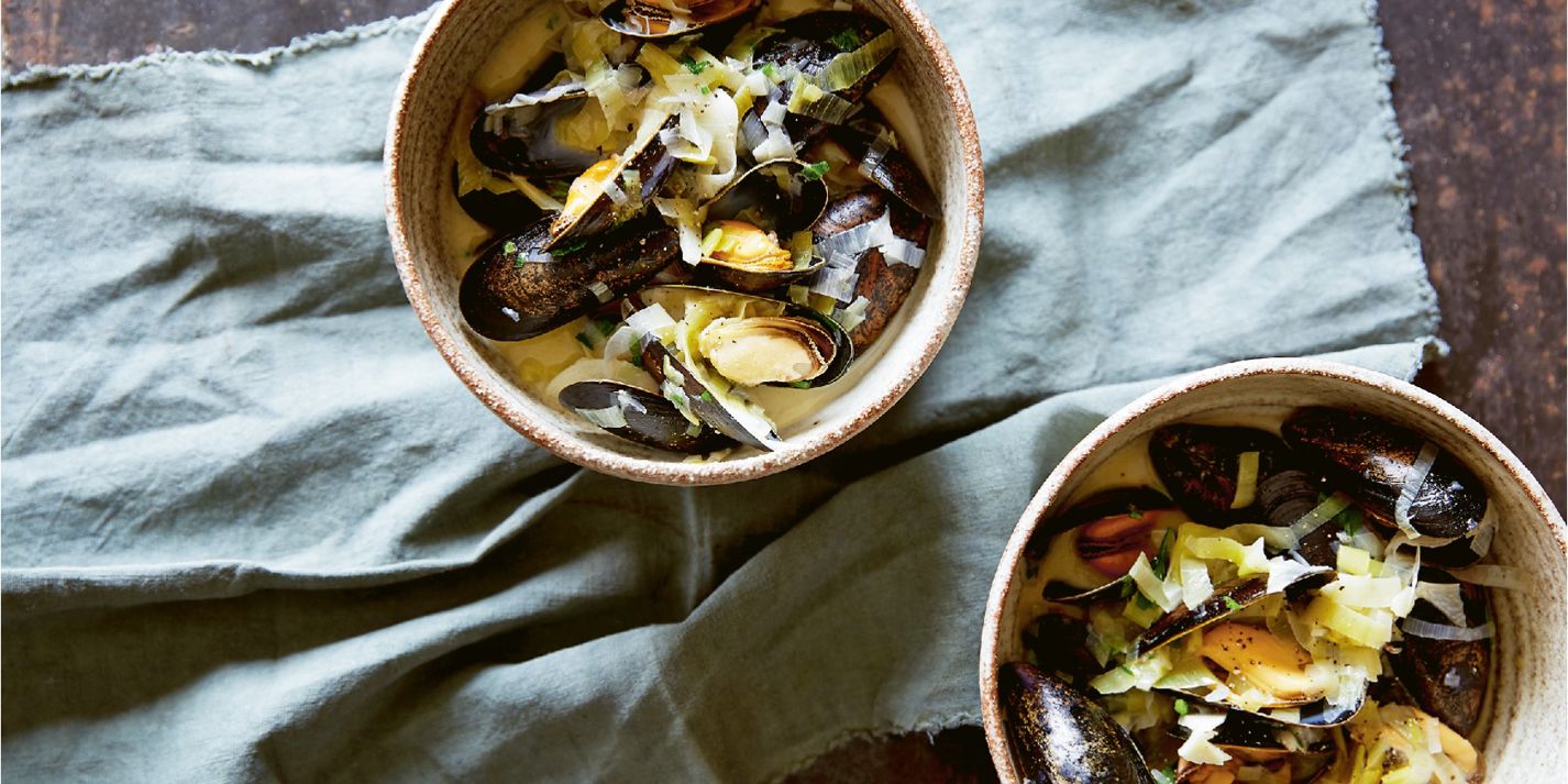 Mussels with Leeks, Cider and Clotted Cream Recipe - Great British Chefs