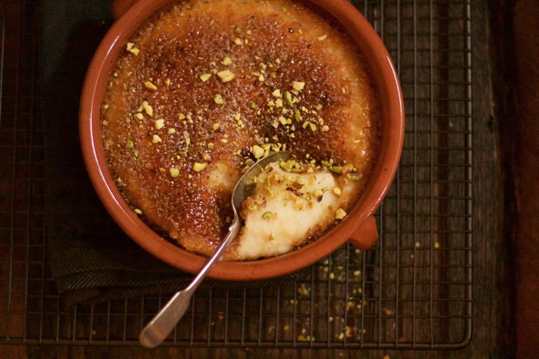 Vanilla ground rice pudding
