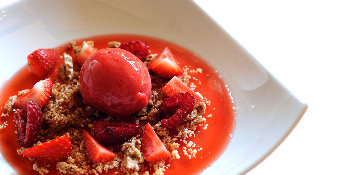 Strawberry Sorbet With Jelly & Bergamot Cream - Great British Chefs