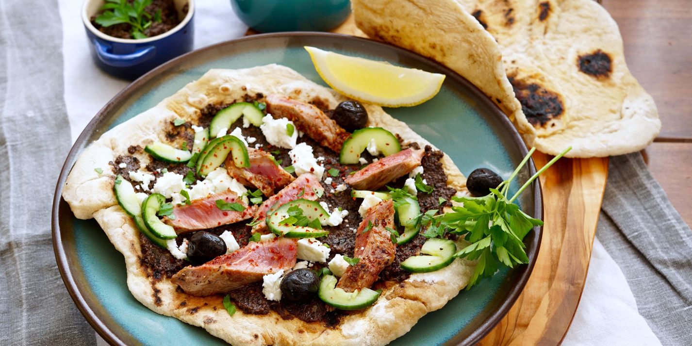 Lamb Flatbreads Recipe with Olive Tapenade - Great British Chefs