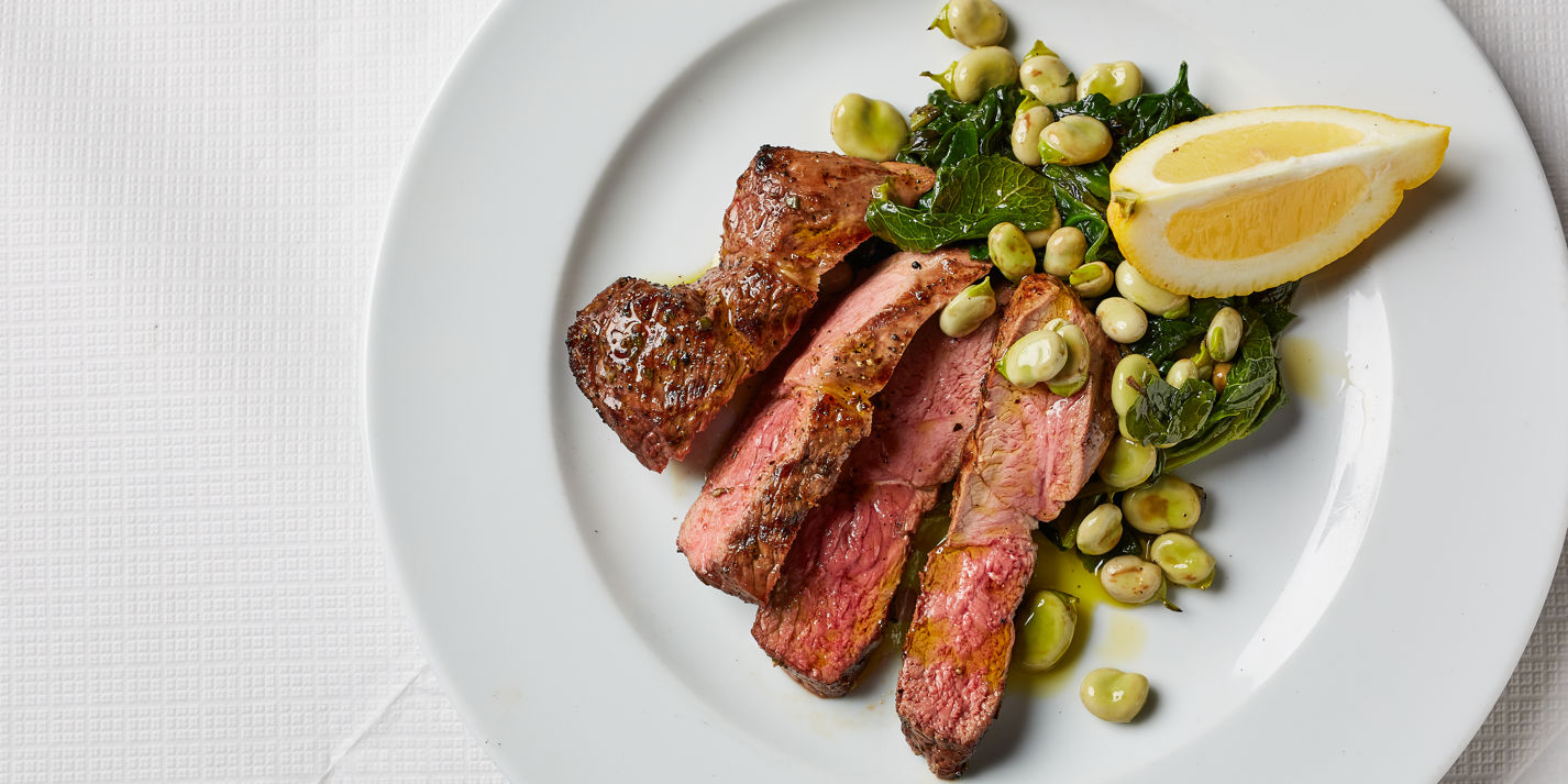 Grilled Lamb with Spinach and Broad Beans Recipe - Great British Chefs