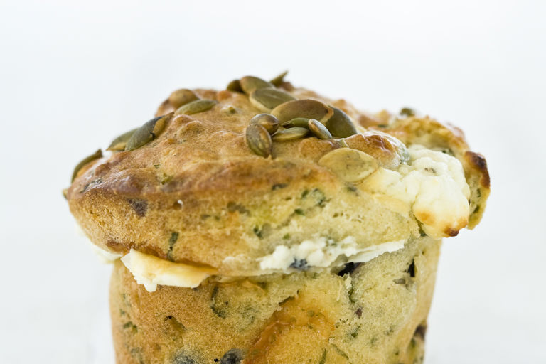 Olive, feta and herb muffins
