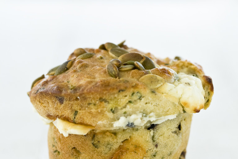 Olive, feta and herb muffins
