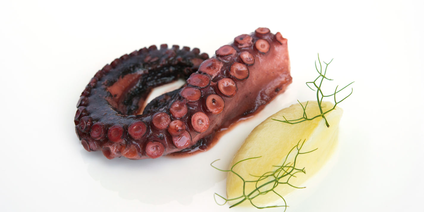 Braised Octopus Recipe with Pink Grapefruit - Great Italian Chefs
