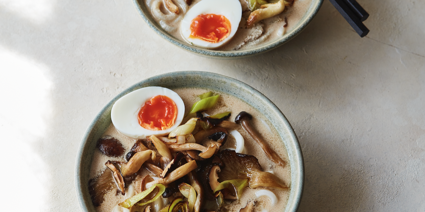 Tahini Tantanmen Ramen with Crispy Shiitakes Recipe - Great British Chefs