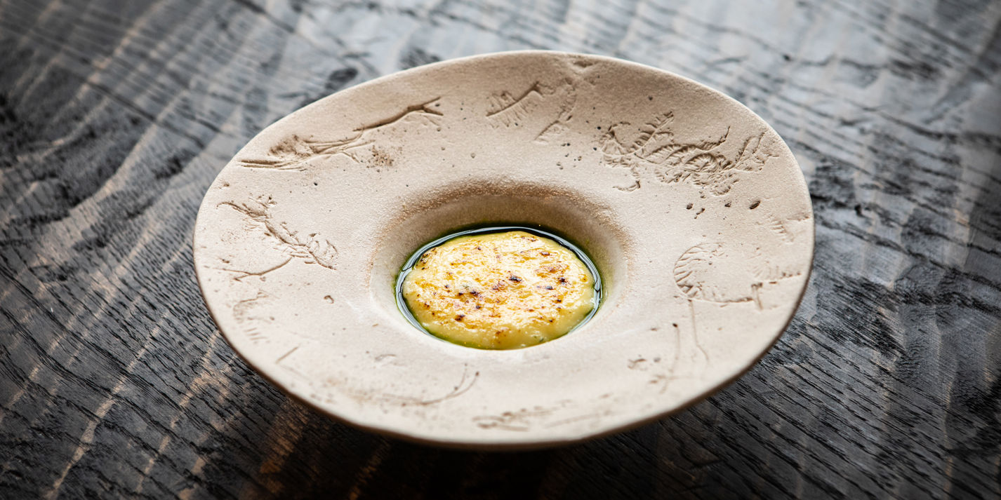 Salt-Baked Leeks With Arbroath Smokies, Pomme Purée, Montgomery Cheddar and Leek Top Oil Recipe - Great British Chefs
