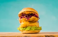 Torta de Pescado - Fried fish sandwich with chipotle mayo and Mexican slaw
