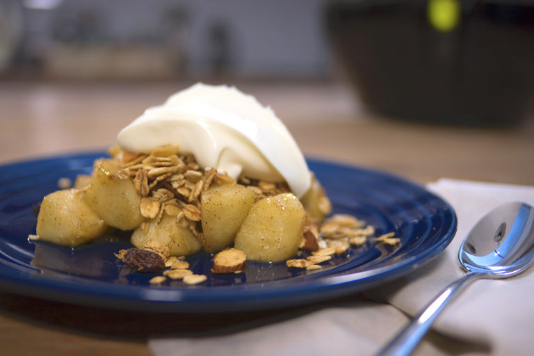 Deconstructed maple apple crumble