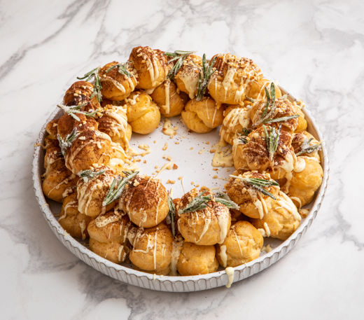 Espresso martini choux pastry wreath