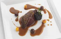 Pigeon breast with beetroot crème fraîche