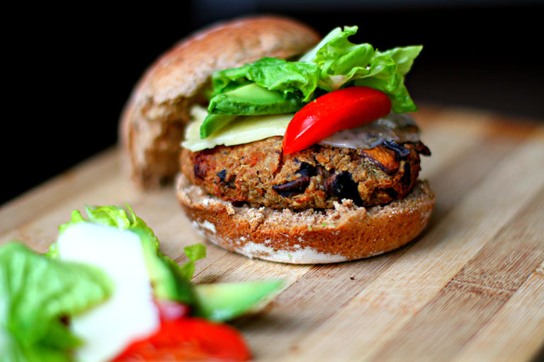 Mushroom and Quinoa Vegan Burger