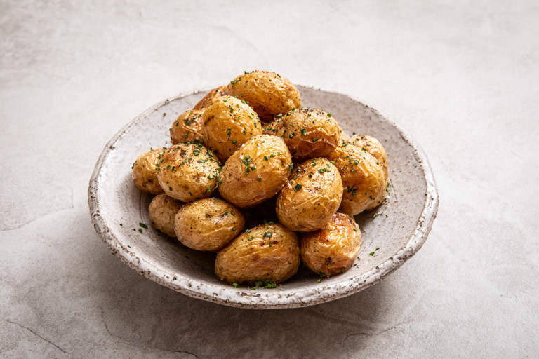 Baby potatoes with smoked butter