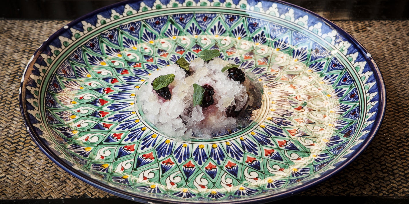 Coconut Granita with Bird's Nest and Mulberries Recipe - Great British Chefs