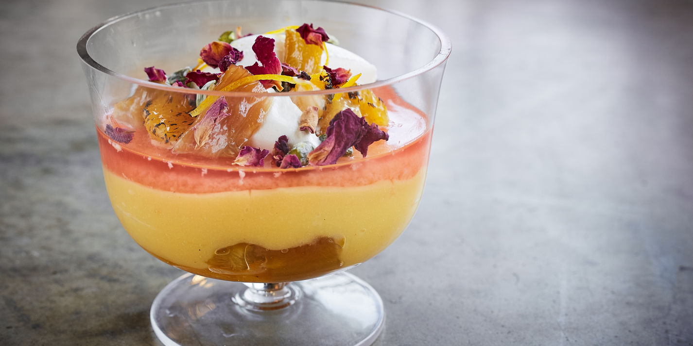 Rhubarb, Orange and Custard Trifle Recipe - Great British Chefs