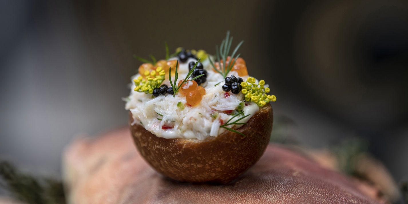 Johnny Cakes with Crab and Caviar Recipe - Great British Chefs