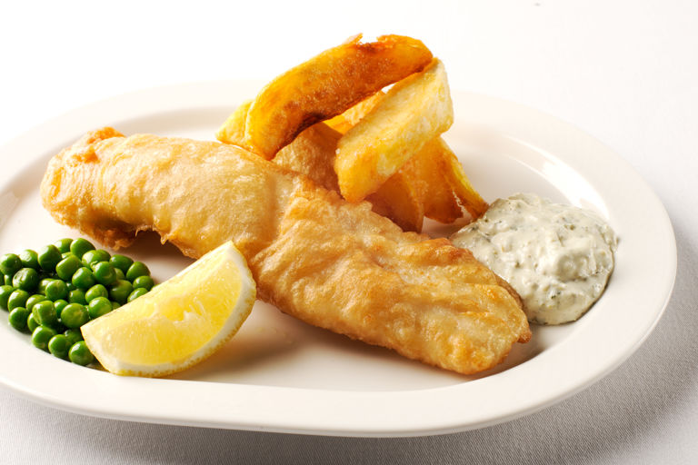 Fish and chips with tartare sauce