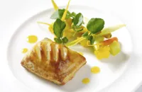 Wild rabbit and leek turnover with piccalilli