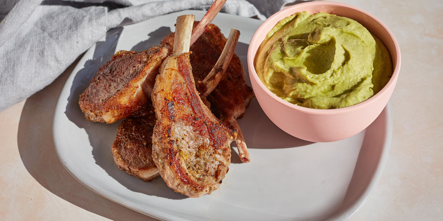 Lamb Cutlets with Bean and Herb Dip Recipe - Great British Chefs