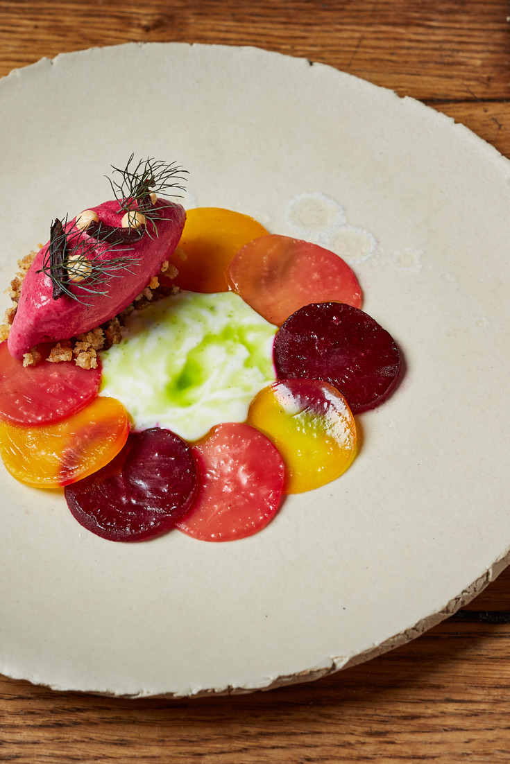 Heritage Beetroot Ice Cream with Horseradish and Sourdough Crumb Recipe