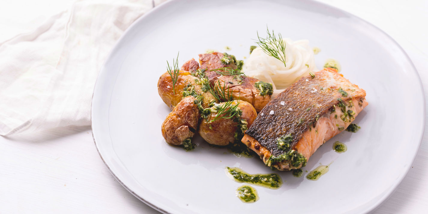 Sous Vide Salmon Recipe with Garden Pesto - Great British Chefs