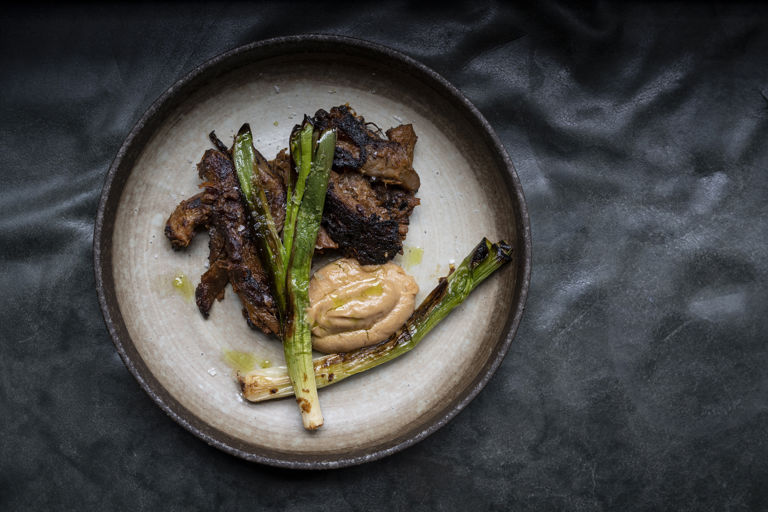 Chipotle mushrooms and leeks
