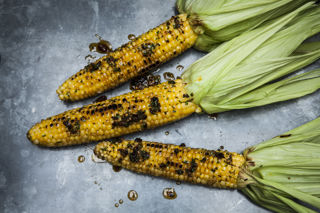 Grilled sweetcorn with chilli oil-infused butter