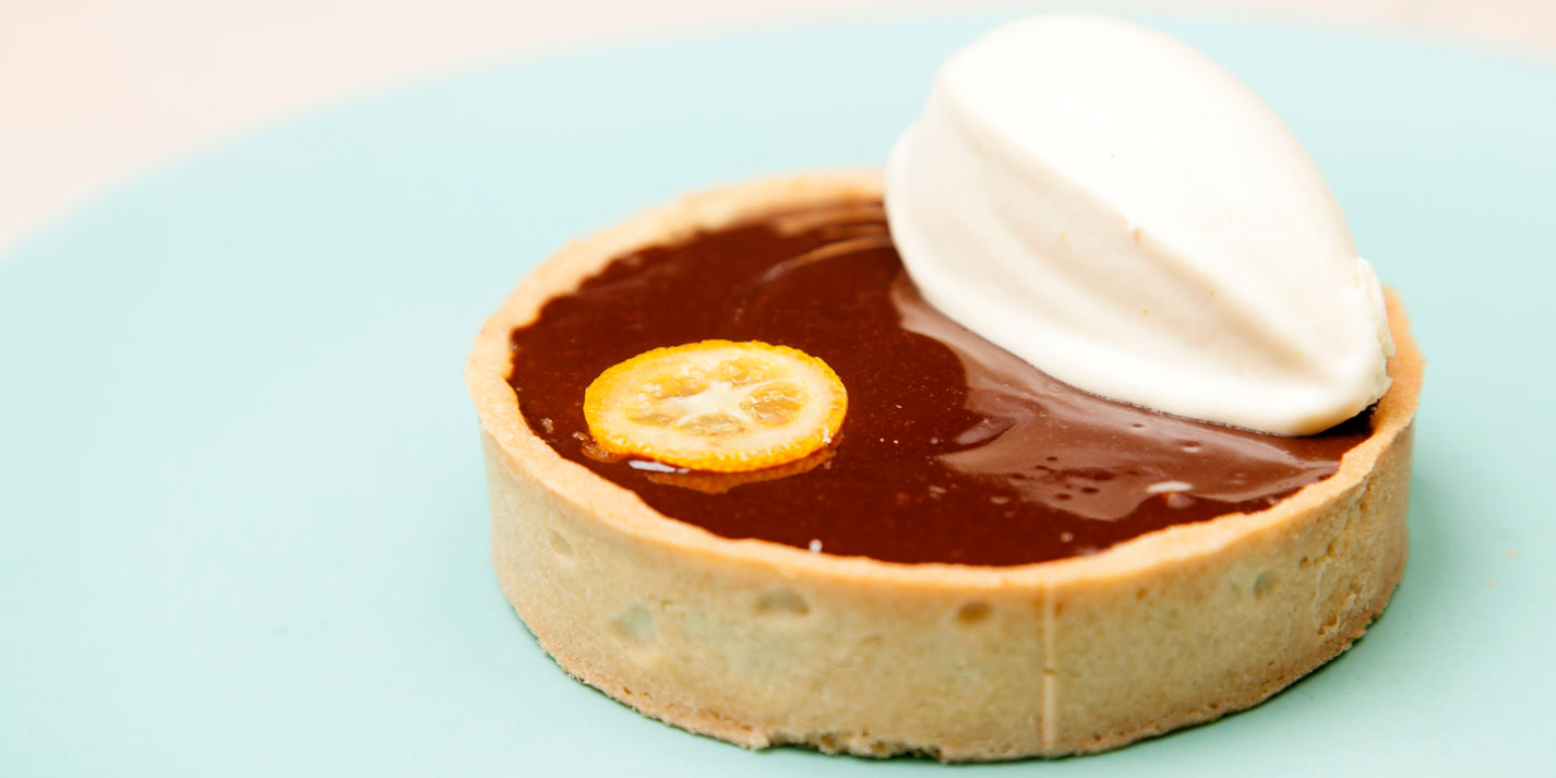 Chocolate Tart with Bergamot Ice Cream Recipe - Great British Chefs