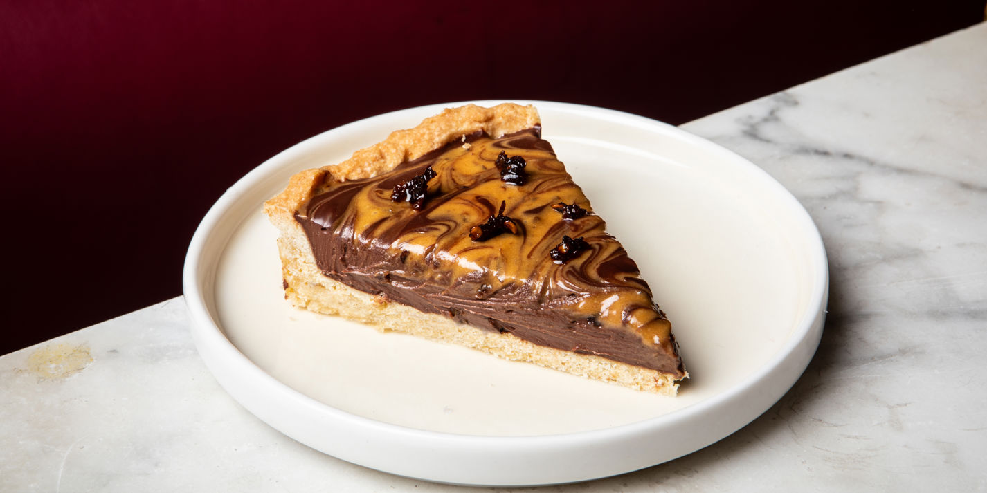 Dark Chocolate Tart with Chilli Oil-Infused Caramel Recipe - Great British Chefs