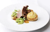 Rack of Welsh Lamb with lamb sweetbread pie and gravy