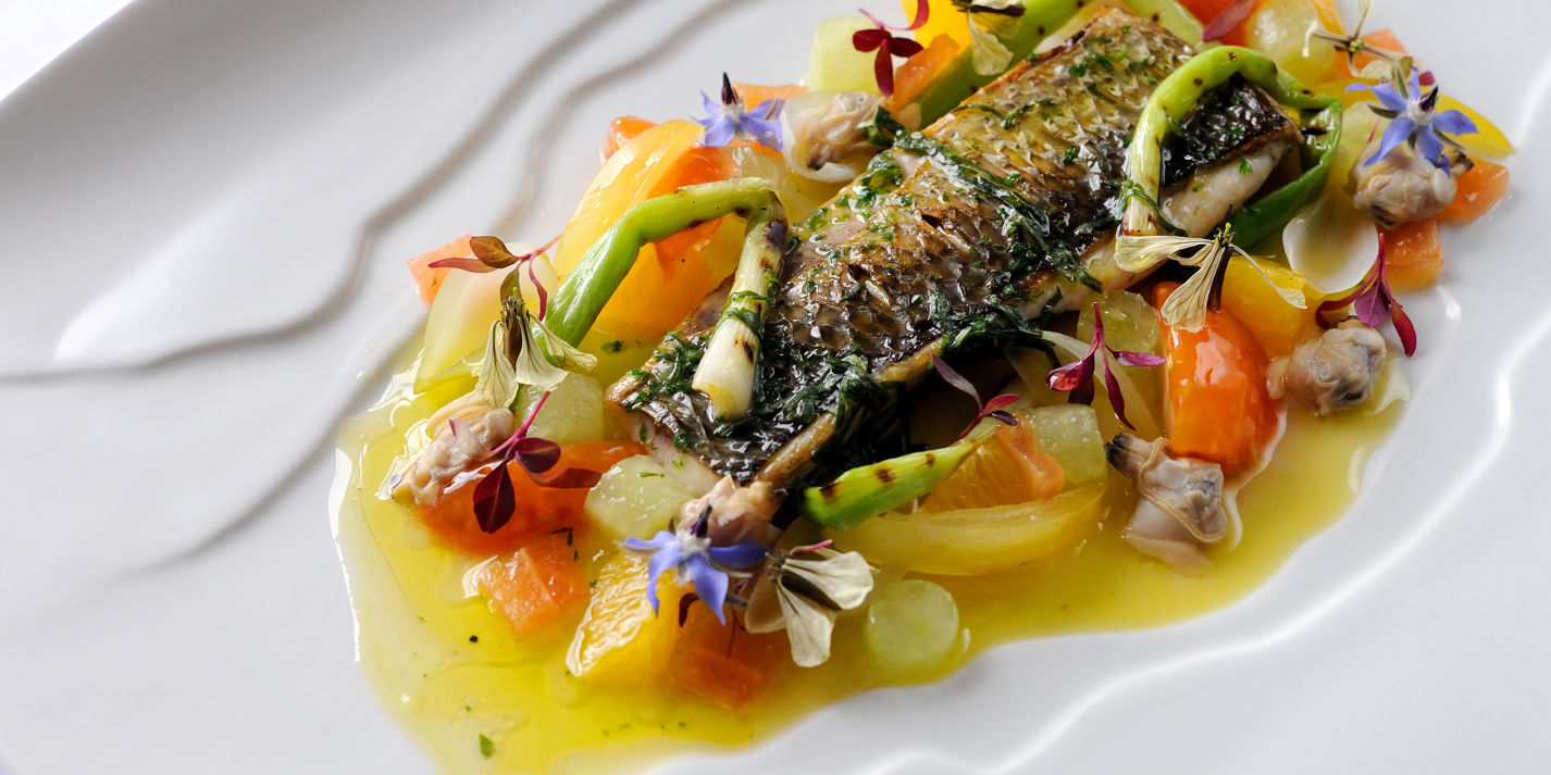 Silver Mullet, Cucumber, Tomato & Sauce Vierge - Great British Chefs