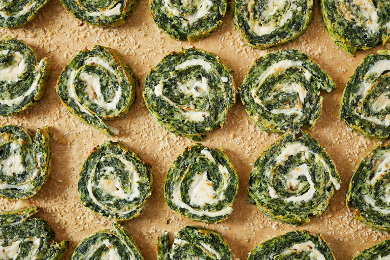  Spinach and curd roulade