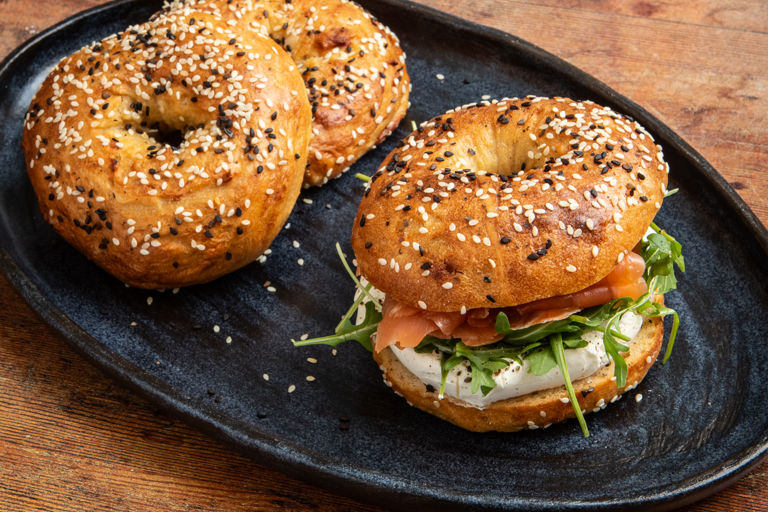 Sesame miso sourdough bagels