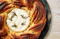 Roast garlic and cranberry brioche with baked camembert