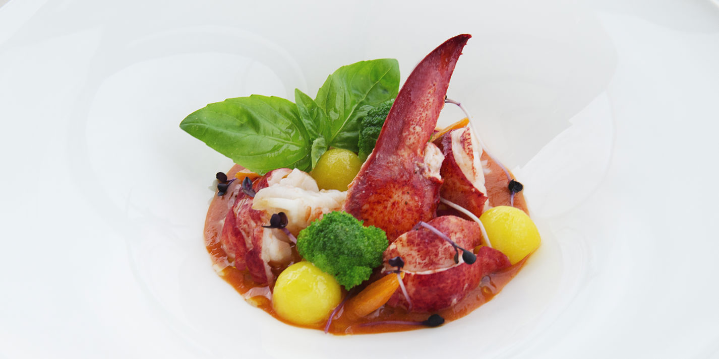 Lobster with Bisque and Broccoli Recipe - Great Italian Chefs