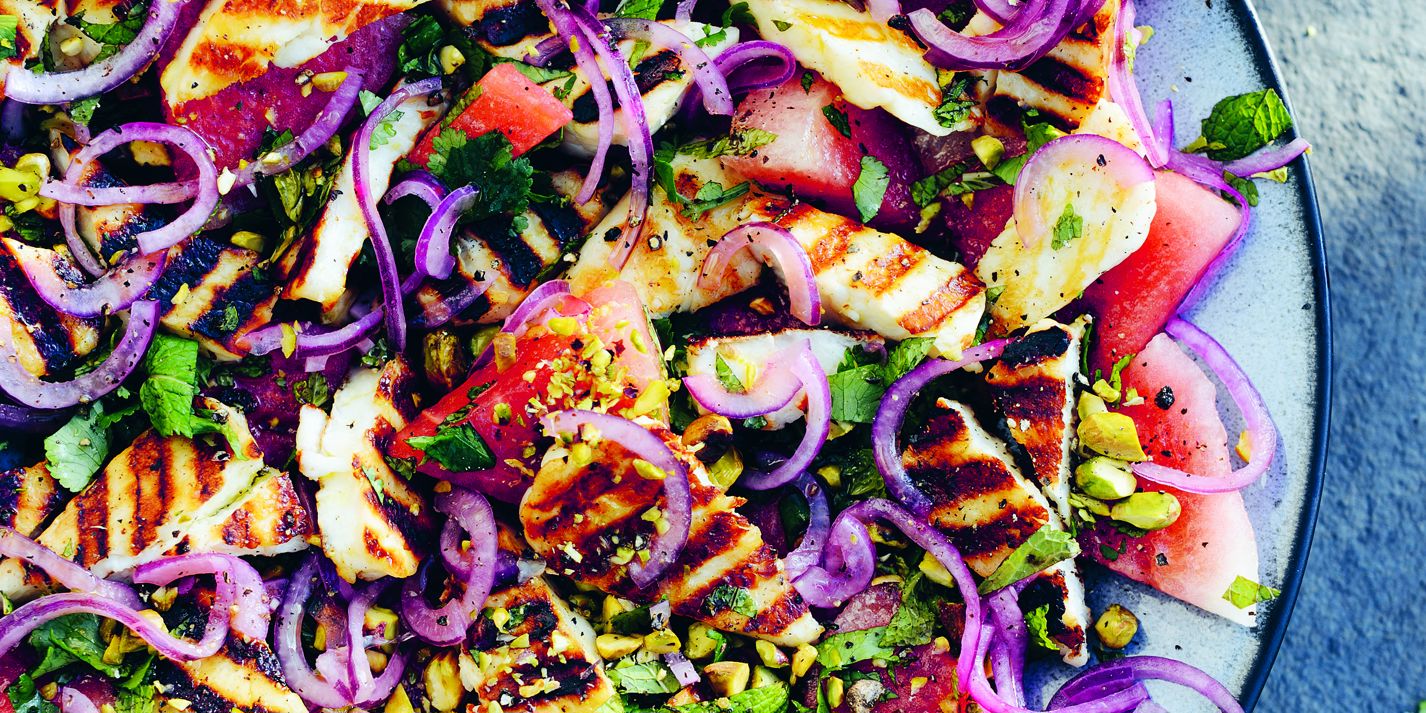 Watermelon, Halloumi and Red Onion Salad Recipe - Great British Chefs