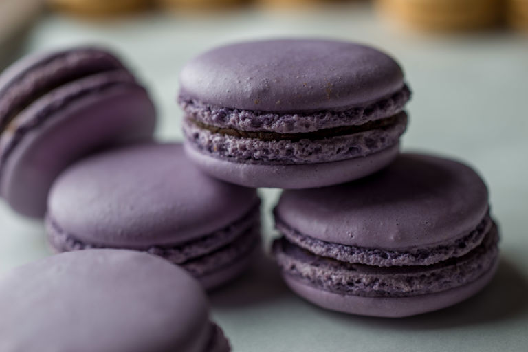 Lavender and honey macarons