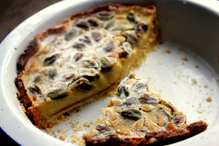 Lemon Pistachio and Pine Nut Tart