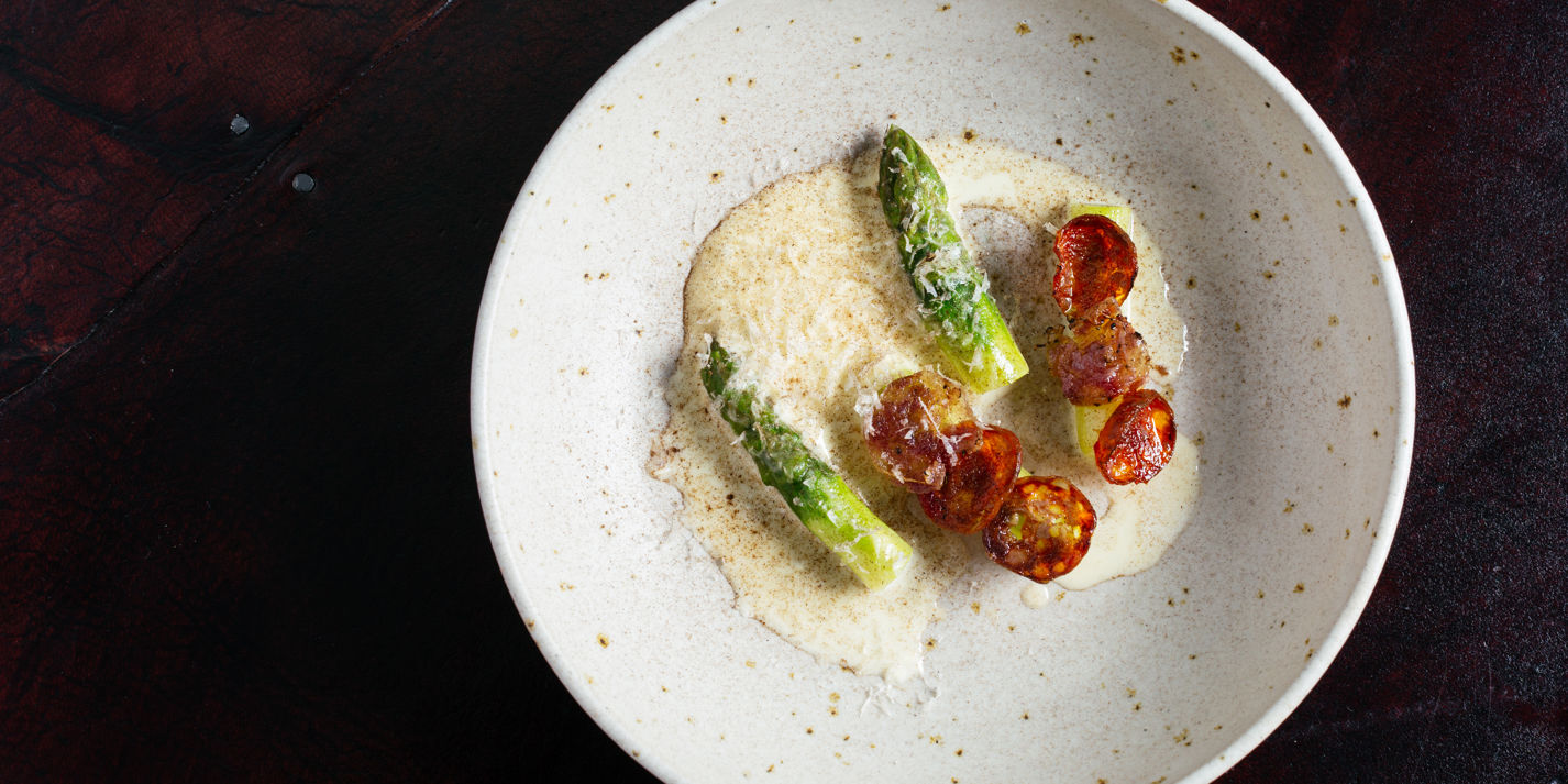 Sat Bains' Asparagus with Hollandaise - Great British Chefs
