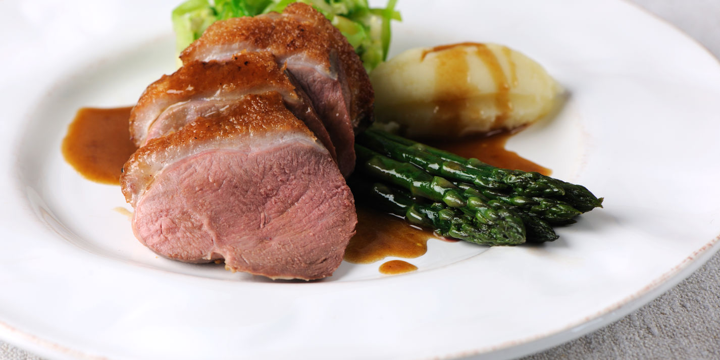 Roast Duck Breast with asparagus Recipe - Great British Chefs